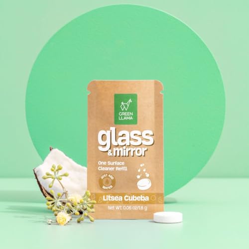 Green Llama Window and Glass Refill 3-Pack - Certified Compostable Packaging, Natural Cleaning Solution for Windows and Glass - Eco-Friendly and Sustainable - size: 3 Count (Pack of 1)