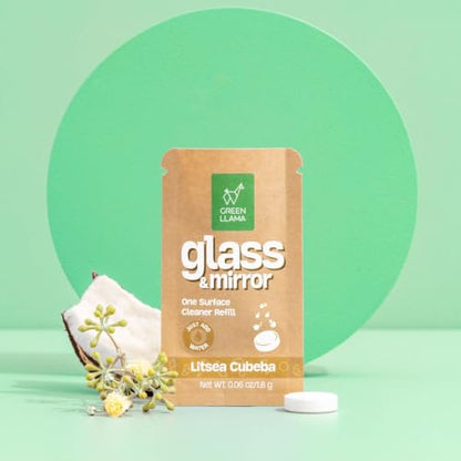 Green Llama Window and Glass Refill 3-Pack - Certified Compostable Packaging, Natural Cleaning Solution for Windows and Glass - Eco-Friendly and Sustainable - size: 3 Count (Pack of 1)