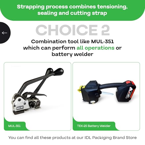 IDL Packaging 1/2" x .028" x 200' Mini Polyester (PET) Strapping Coil, 760 lbs Breaking Strength, Black - UV, Water and Rust Resistance - Flexible and Strong Packaging Banding - size: 1/2W" x 200L' (760 lbs BS)