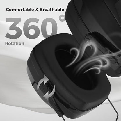 ProCase SNR33dB Noise Reduction Ear Muffs, Adult Hearing Protection - color: Blacka1