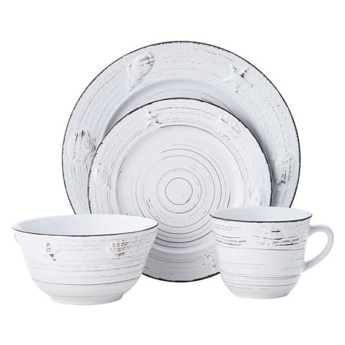 Pfaltzgraff Trellis Coastal 16-Piece Dinnerware Set, Service For 4, White - color: Coastal White
