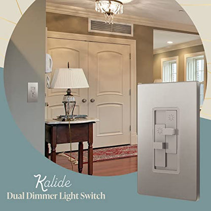 TOPGREENER Dual Load LED Dimmer Switch, Single Pole, Nickel, 1 Pack - color: Nickel, size: Dual Dimmer Switch