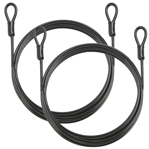 1/8" Travel Security Cable Lock, 7×7 Braided Steel Wire with Double Loops, PVC-Coated Anti-Theft Cable for Luggage, Backpack & Outdoor Gear, Black, 10 ft, 2 Pack - color: Black, size: 10FT-2PACK