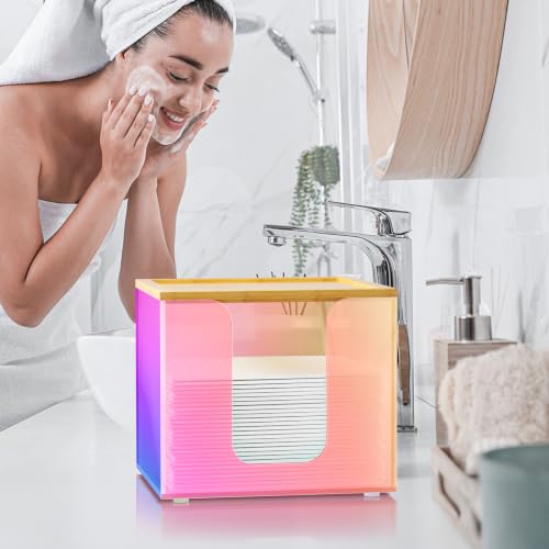 VITVITI Disposable Face Towel Holder for Clean Skin Club, Acrylic Box - color: Rainbow