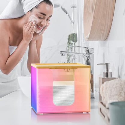 VITVITI Disposable Face Towel Holder for Clean Skin Club, Acrylic Box - color: Rainbow