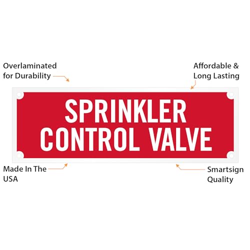 SmartSign - SE-5032-ERE-REF-2x6 "Sprinkler Control Valve" Tag | 2" x 6" Engineer Grade Reflective White on Red (Pack of 3) - size: 2" x 6" (Pack of 3)