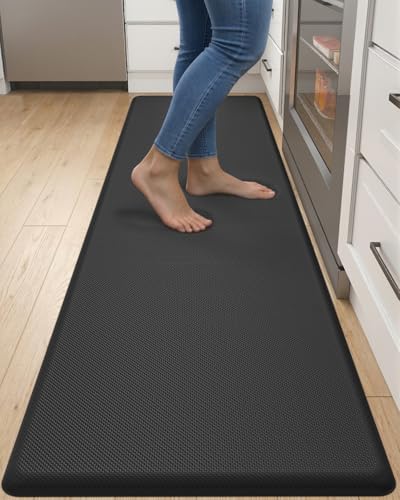 DEXI Anti Fatigue Kitchen Floor Mat Cushioned Standing Runner 70x20, Black - color: Black, size: 70"L x 20"W x 0.7"Th