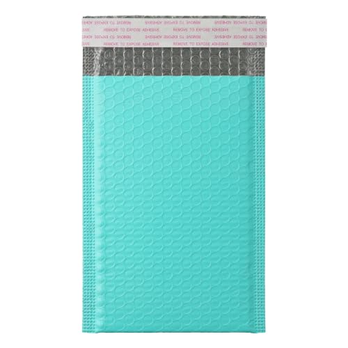 Teal Poly Bubble Mailers 4 x 7 + 1.57 Inch,120 Per Box - color: Teal, size: 4"x7"+1.57"