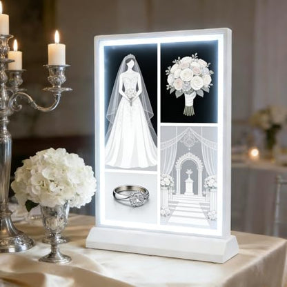 A4 Size Tabletop LED Sign Holder Double-Sided Brightness Adjustable Advertising Light Box,USB charging,Display Light Box for Bars,Restaurants,Clubs,Stores