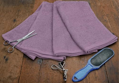 Salon Towels – Pack of 24 (16"x27") 100% Cotton Ring Spun – Ultra Soft, Highly Absorbent Hand Towels – Bulk for Spa, Gym & Salon (Purple Ash) - color: Purple Ash