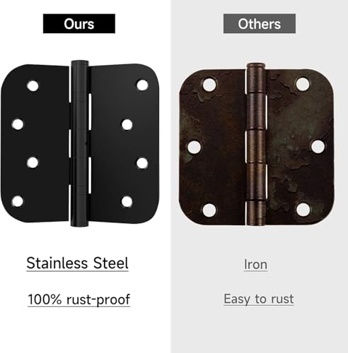 Bartuda Ball Bearing Door Hinges, 4" Stainless Steel Matte Black, Pack of 3 - color: 3 Pack Black, size: 4 inch - 3 pack