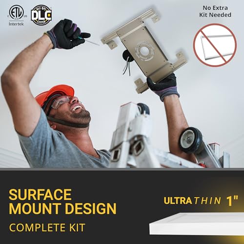 NUWATT 2x2 LED Flat Panel Light Surface Mount, 3CCT 3000K-5000K, ETL, DLC