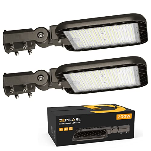 LED Parking Lot Lights 200W: 30000LM 5000K Slip Fit Mount - size: 200W 2PACK