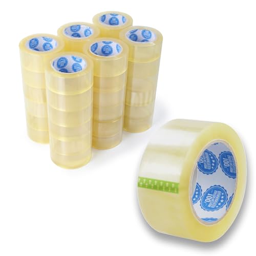 3-Inch Clear Packing Tape 24 Rolls (55 Yards, 2.0 Mil) | Industrial Heavy-Duty Sealing Tape for Warehouse, Fulfillment, Pallets & Shipping | Ultra Strong Adhesion | Fits 3-Inch Tape Dispensers