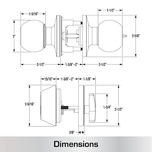 BRINKS Commercial - Keyed Entry Door Knob with Deadbolt Set, Satin Chrome Finish - Meets ANSI Grade 2 Standards