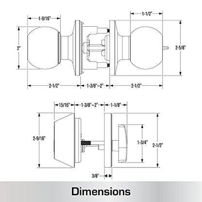 BRINKS Commercial - Keyed Entry Door Knob with Deadbolt Set, Satin Chrome Finish - Meets ANSI Grade 2 Standards