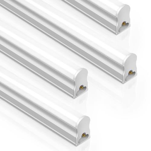 LightingWill LED T5 Integrated Fixture 3FT 15W 5000K Natural White, Linkable LED Shop Light, Under Cabinet & Ceiling Light, Corded Electric with Built-in On/Off Switch, 4-Pack for Garage, Kitchen - color: Natural White, size: 3FT-4Pack