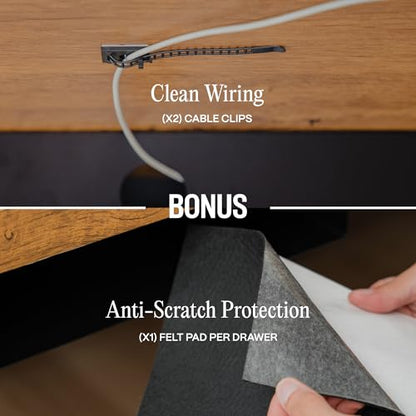 Under Desk Drawer Slide-Out - Lockable Metal Storage Drawers with Cable Management for Office & Home (Triple, Non-Bracketed) - size: Triple