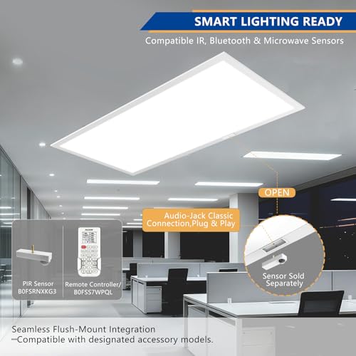 2x4 LED Panel Light,7500 LM,Selectable 4CCT,0-10V Dimmable,4Pack - size: 2x4-4Pack