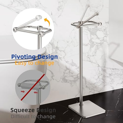 RUACQ Bathroom Toilet Paper Holder Stand, Brushed Nickel - color: Brushed Nickel