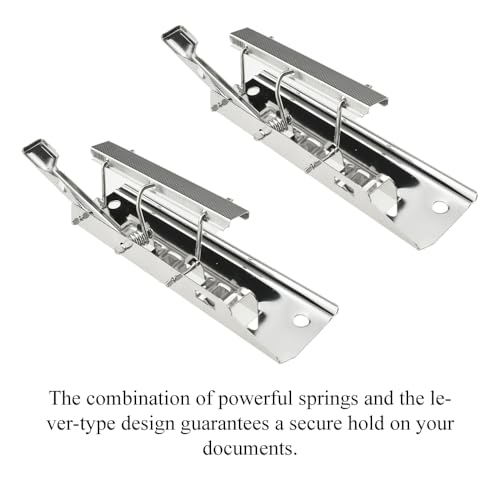 HAHIYO Silver Meta Clips - 3.94 Inches Sturdy Rivet Clipboard Clips (6 Pack), High-Grip Lever, Mountable, office/School/Home - style: LeverType-Silver-3.94in-6p