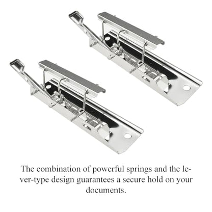 HAHIYO Silver Meta Clips - 3.94 Inches Sturdy Rivet Clipboard Clips (6 Pack), High-Grip Lever, Mountable, office/School/Home - style: LeverType-Silver-3.94in-6p