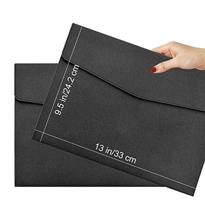 VANRA 1 Piece PU Leather Envelope File Folders Holder A4 Paper Organizer - color: Black