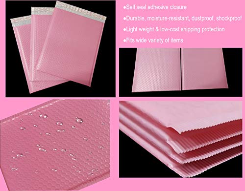 25 Pack Small Poly Bubble Lined Mailers Padded 5x7 Inches Pink Shipping Envelopes Self Seal Mailer Waterproof, Shockproof and Dustproof(Pink 5x7 Inches-25pcs)