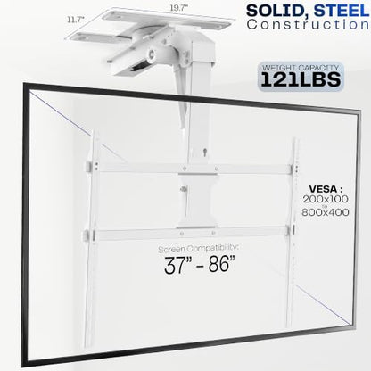 VIVO Swivel Electric Ceiling TV Mount, 37-86 in Screens, MOUNT-E-FD85S-W - color: White, size: 37" to 86" TVs