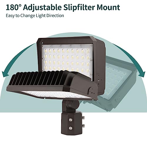 kadision 150W LED Flood Light, Dusk-to-Dawn Photocell, Slip Fitter Mount - size: 150W