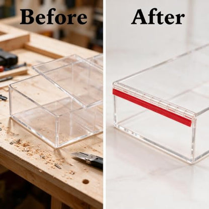 Transparent Acrylic Piano Hinge, Self-Adhesive, 12" Continuous Hinge for - color: 1PCS
