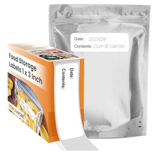 500 Waterproof Freezer Food Labels 1" x 3" Tear-Resistant Vinyl Stickers Writable Adhesive ID Tags in Dispenser Box for Meal Prep, Storage, Restaurant Use - size: 1" x 3"