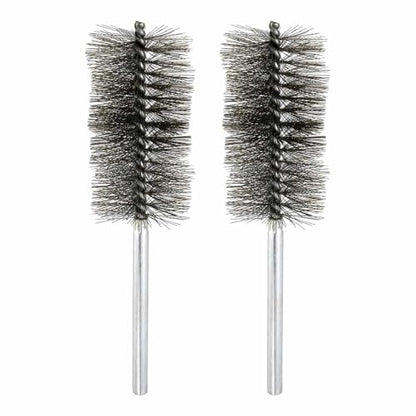 HARFINGTON 2pcs Wire Bore Brush 8 x 2 5/16 Inch Shank Stainless Steel Bristles Cleaning Brush for Clean Car Part Tube Kitchen Garage - size: 8 x 2 5/16 Inch