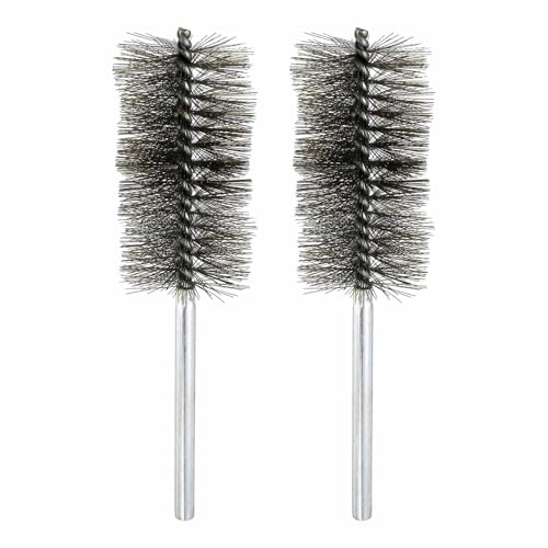 HARFINGTON 2pcs Wire Bore Brush 8 x 2 5/16 Inch Shank Stainless Steel Bristles Cleaning Brush for Clean Car Part Tube Kitchen Garage - size: 8 x 2 5/16 Inch