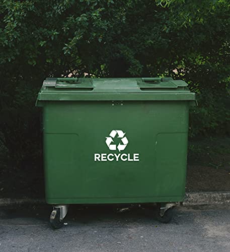 Ignixia Recycle Symbol Sticker Decal to Organize Trash cans/Garbage containers, Recycle Sign Decal Plotter Cut Vinyl Outdoor Recycle Containers (White, 10 X 7) Inches Large (Pack of 01) - color: White (Pack of 01)
