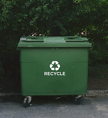 IGNIXIA Recycle Symbol Sticker Decal to Organize Trash cans/Garbage containers, Recycle Sign Decal Plotter Cut Vinyl Outdoor Recycle Containers (White, 10 X 7) Inches Large (Pack of 02) - color: White (Pack of 02)