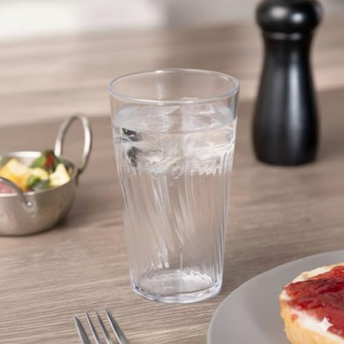 TrueCraftware- 10 oz. Belize Tumbler/Drinking Cups Clear Polycarbonate Set of 12-Premium Iced Tea Glasses Stackable Reusable Drinking Glasses Dishwasher Safe Break-Resistant for Home Restaurants - color: Clear, size: 10 oz