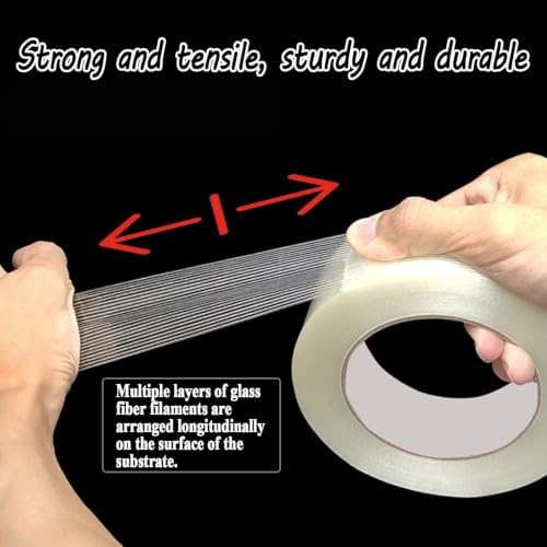 2 Rolls Filament Strapping Tape, 2'' x 55yds x 5.5mil Reinforced Fiberglass Heavy Duty Packing Strips,Resistant for Shipping Fixing and Protection,Sealing,Waterproof - size: 2"×55 Yards×2rolls