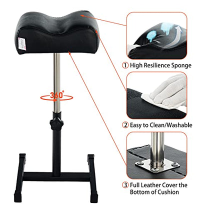 Pedicure Manicure Footrest Adjustable Height Stand Beauty SPA Salon Nail Care Black - color: Black
