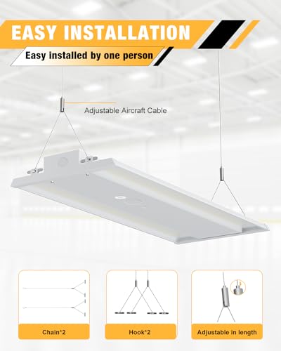 LED Linear High Bay Light 130W/104W/78W/52W&4000K/5000K Adjustable
