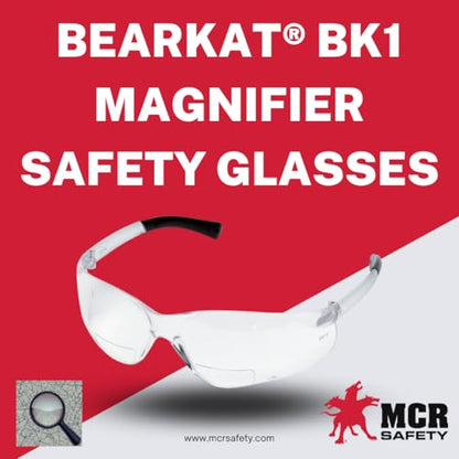 MCR Safety BKH20 Bearkat Glasses, Clear Lens - color: Clear Lens, size: 2.0 Diopter
