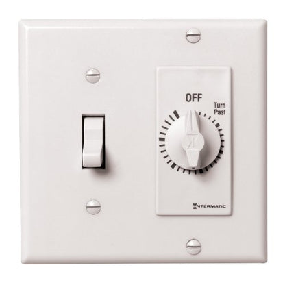Intermatic FD5MW 5-Minute Spring-Loaded Automatic Shut-off In-Wall Timer for Fans and Lights, White - color: White, size: 5-Minute, style: Without Hold on Timer