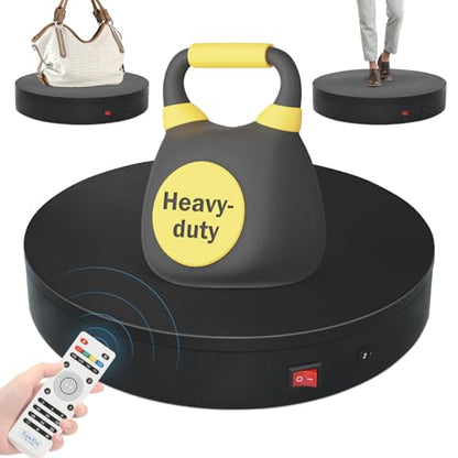 15.8In Remote Motorized Electric Turntable Rotating Display Stand Rotating Platform Photography Turntable motorized lazy susan base giratoria para for Photography,3D Scanner,(Load Range:132~400lbs) - size: 15.8inch/Black/400Lbs Load
