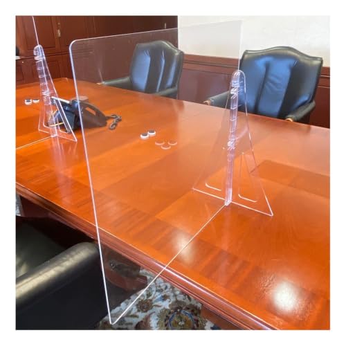 Azar Displays 179890-187 Protective Sneeze Guard for Counter and Desk - Portable Plexiglass Barrier - Plastic Shield Partition for Desk, 2-Pack - size: 20 in x 20in