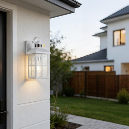 2 Pack Motion Sensor Porch Light Dusk to Dawn Outdoor Wall Light - color: White 2