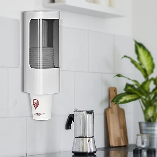 Cup Dispenser Wall Mounted Bathroom Cup Holder, 3oz-5oz Disposable Paper Cup Plastic Cup Dispenser, Water Cooler Dispenser Cup Holder with Paste Plate for Home Office Hospital Gym - color: Gray