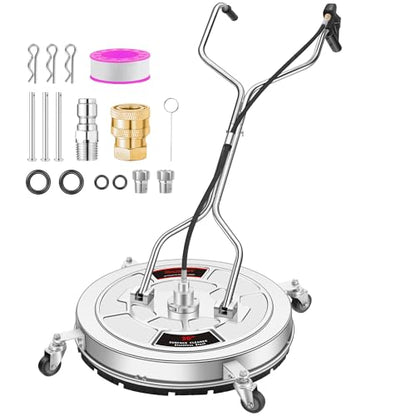 30" Pressure Washer Surface Cleaner with 4 Wheels - Stainless Steel Dual Handle Surface Cleaner for Pressure Washer Attachment for Concrete, Patio, Sidewalk, Deck and Driveways - size: 30 Inch Dual Handle