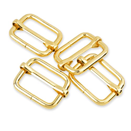 CooBigo 25 Pack 1 Inch Metal Adjustable Slide Buckles Tri-Glide Adjuster Suspender Strap Slider for Purse Bag Hardware Making Supplies Belt Backpack replacement Keeper(Gold) - color: 1" Gold 25pack, size: 1"(25mm)