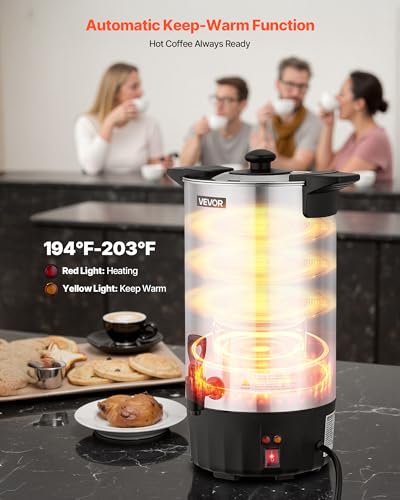VEVOR Commercial Coffee Urn 60 Cups, 9.5 qt Hot Beverage Dispenser - size: 60Cups