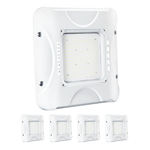 Parmida (4 Pack) LED Canopy Light, 150W, 0-10V Dimmable, 100-277VAC, IP65 Waterproof, ETL, Shop Light, 5700K, 16.5" x 16.5", Gas Station, Warehouse, Street, Area & Outdoor Lighting, Commercial Grade - size: 4 Pack